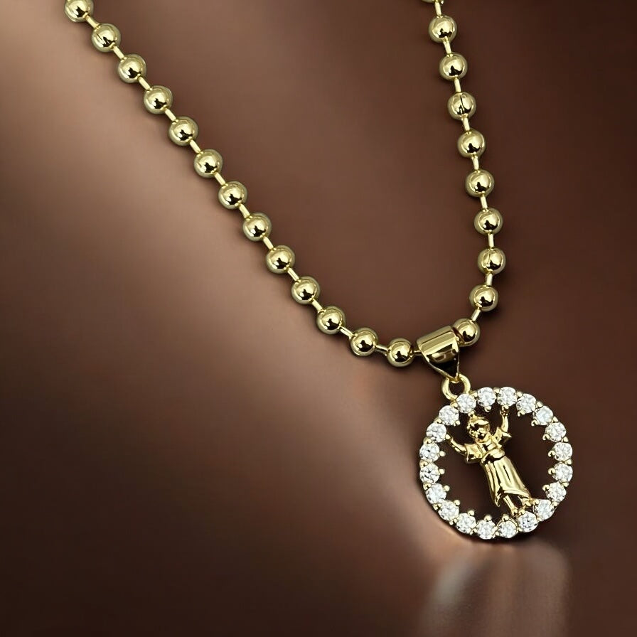 Divine Guidance Necklace – Divine Child Jesus Blessing Medallion
