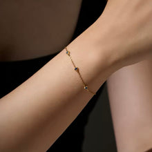 Load image into Gallery viewer, Blue Cz Triangle Chain Bracelet
