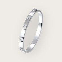 Load image into Gallery viewer, Square Cz Silver Bangle
