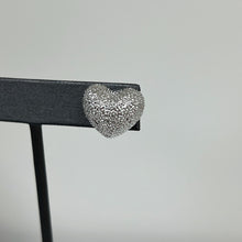 Load image into Gallery viewer, Silver Textured Heart Earrings
