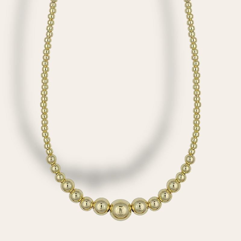 Graduated Gold Filled Beaded Necklace