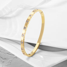 Load image into Gallery viewer, Gold Cz Hinge Bangle
