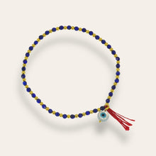 Load image into Gallery viewer, Lapis Lazuli Evil Eye Tassel Bracelet
