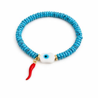 Protection & Good Fortune Evil Eye Cornicello Bracelet