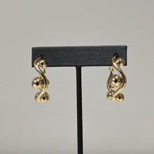 Load image into Gallery viewer, Geometric Ball Hoop Earrings Gold
