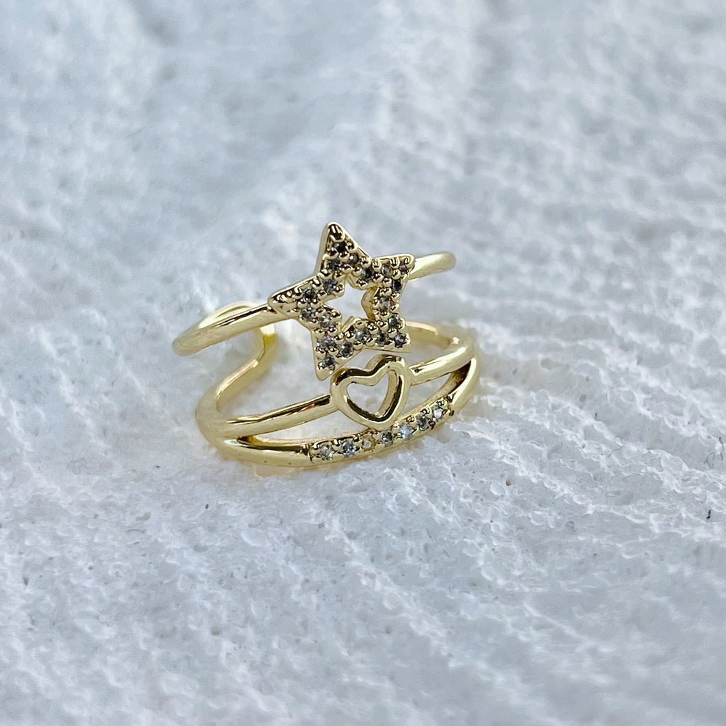 Heart Star Double Ring