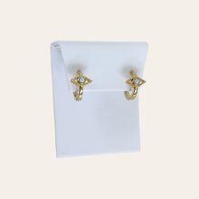 Load image into Gallery viewer, Opal Evil Eye Hoop Earrings
