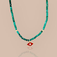 Load image into Gallery viewer, Red Evil Eye Beaded Necklace
