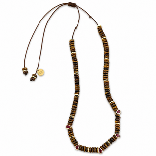 Sienna Tiger’s Eye & Ruby Necklace
