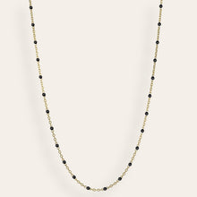 Load image into Gallery viewer, Beaded Enamel Black Plain Necklace
