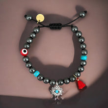 Load image into Gallery viewer, Boost Confidence &amp; Inner Strength - Hematite Evil Eye Bracelet
