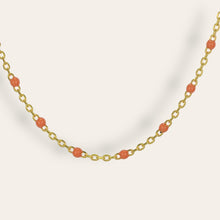 Load image into Gallery viewer, Beaded Enamel Coral Plain Necklace
