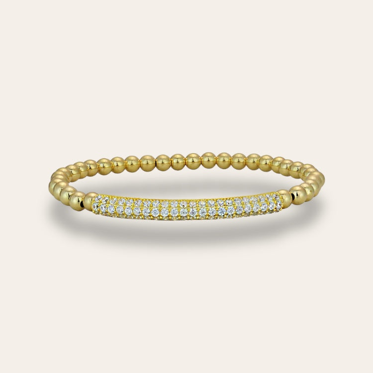 Gold Pave Bar Bracelet