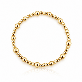 Mixed gold beaded bracelet with 3mm and 4mm 14K Gold Filled beads