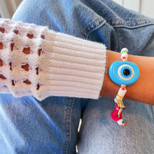 Load image into Gallery viewer, Guardian Eye &amp; Fortune Amulet Bracelet – Summer Chic, Energy &amp; Protection

