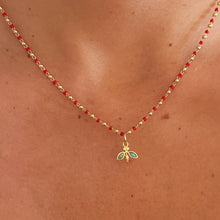 Load image into Gallery viewer, Guided by Light Necklace – Turquoise Dragonfly on Red Bead Chain
