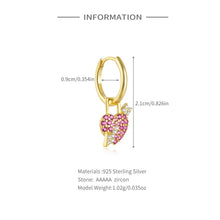 Load image into Gallery viewer, Heart Arrow Hoop Earrings
