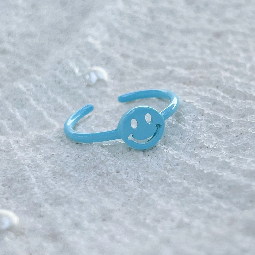 Blue Smiley Face Ring