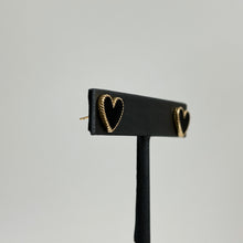 Load image into Gallery viewer, Black Enamel Heart Earrings
