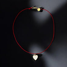 Load image into Gallery viewer, Love &amp; Protection Necklace – Mother of Pearl Heart on Red String
