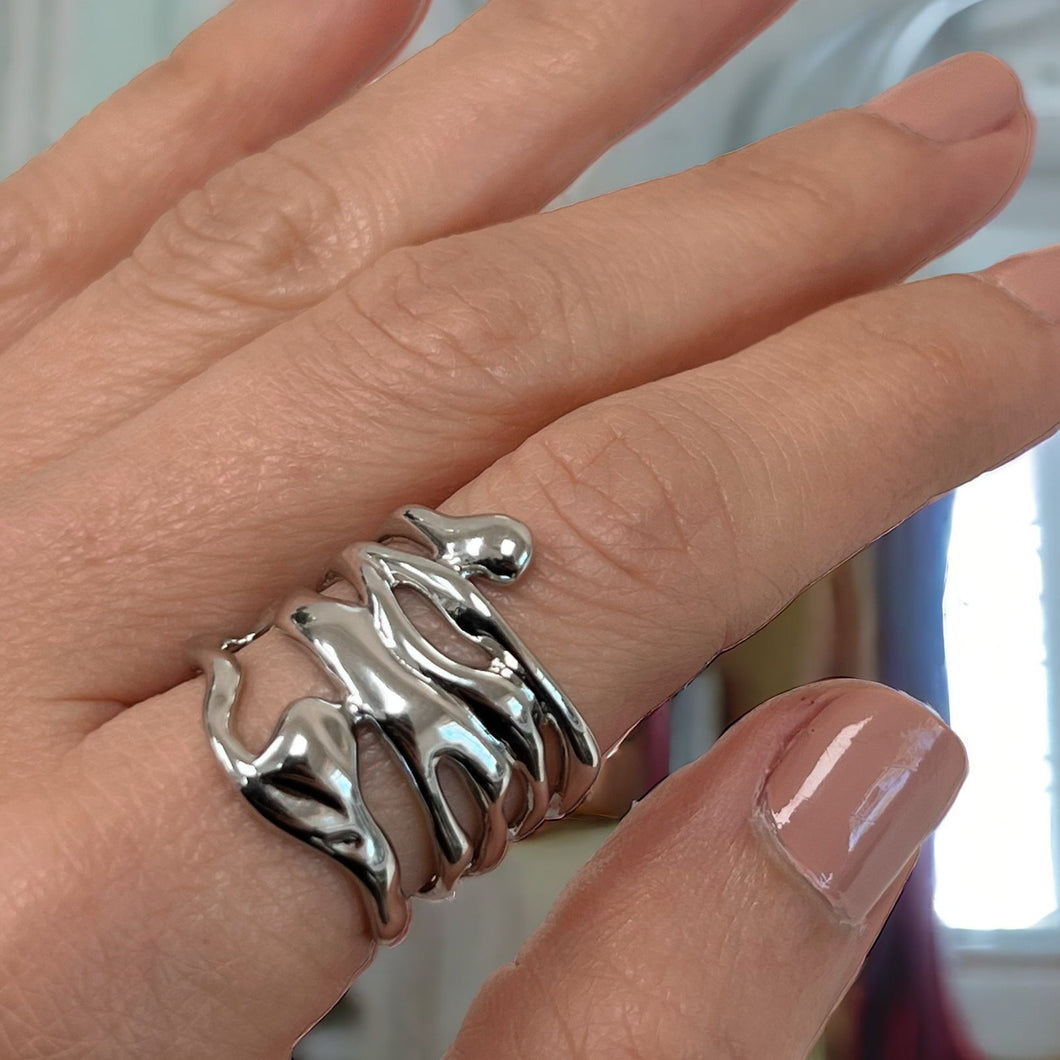 Melted Ring Silver