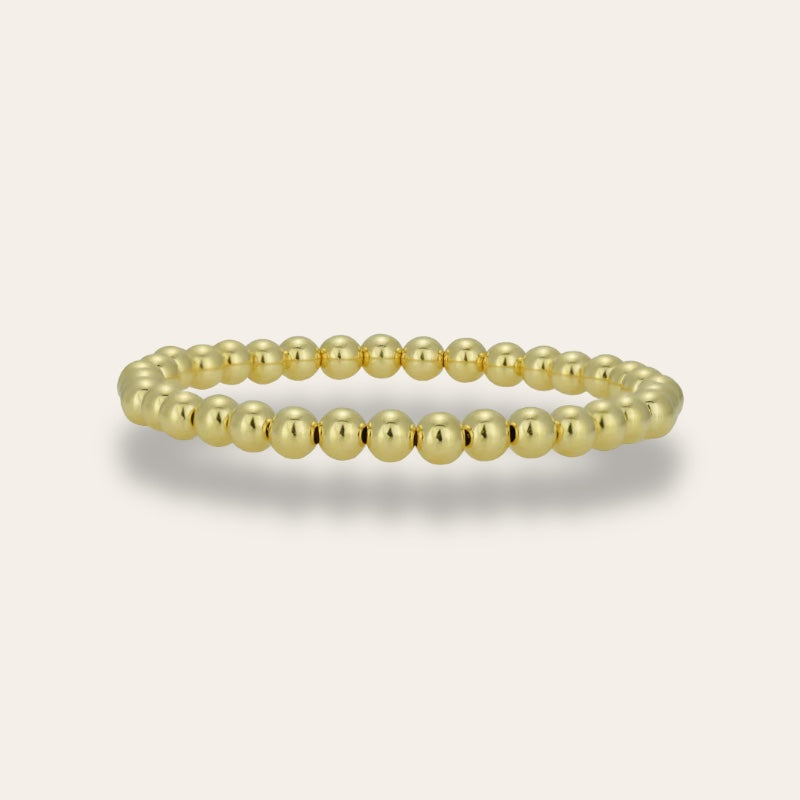 5 mm Gold Plain Beaded Bracelet