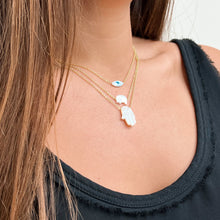 Load image into Gallery viewer, Mother of Pearl Hamsa Hand Necklace
