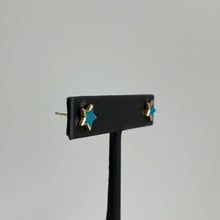 Load image into Gallery viewer, Blue Enamel Star Stud Earrings
