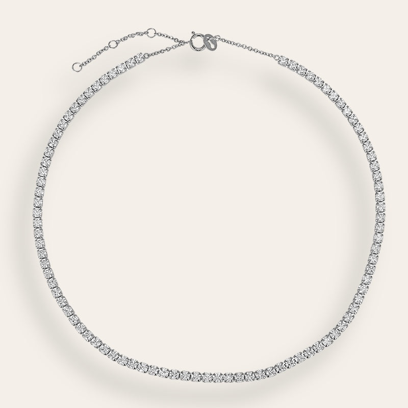 Silver Cz Tennis Necklace