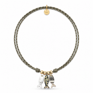 Trio Fish Cord Necklace