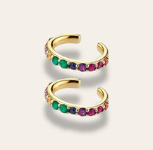 Load image into Gallery viewer, Colorful Cz Ear Cuff Gold

