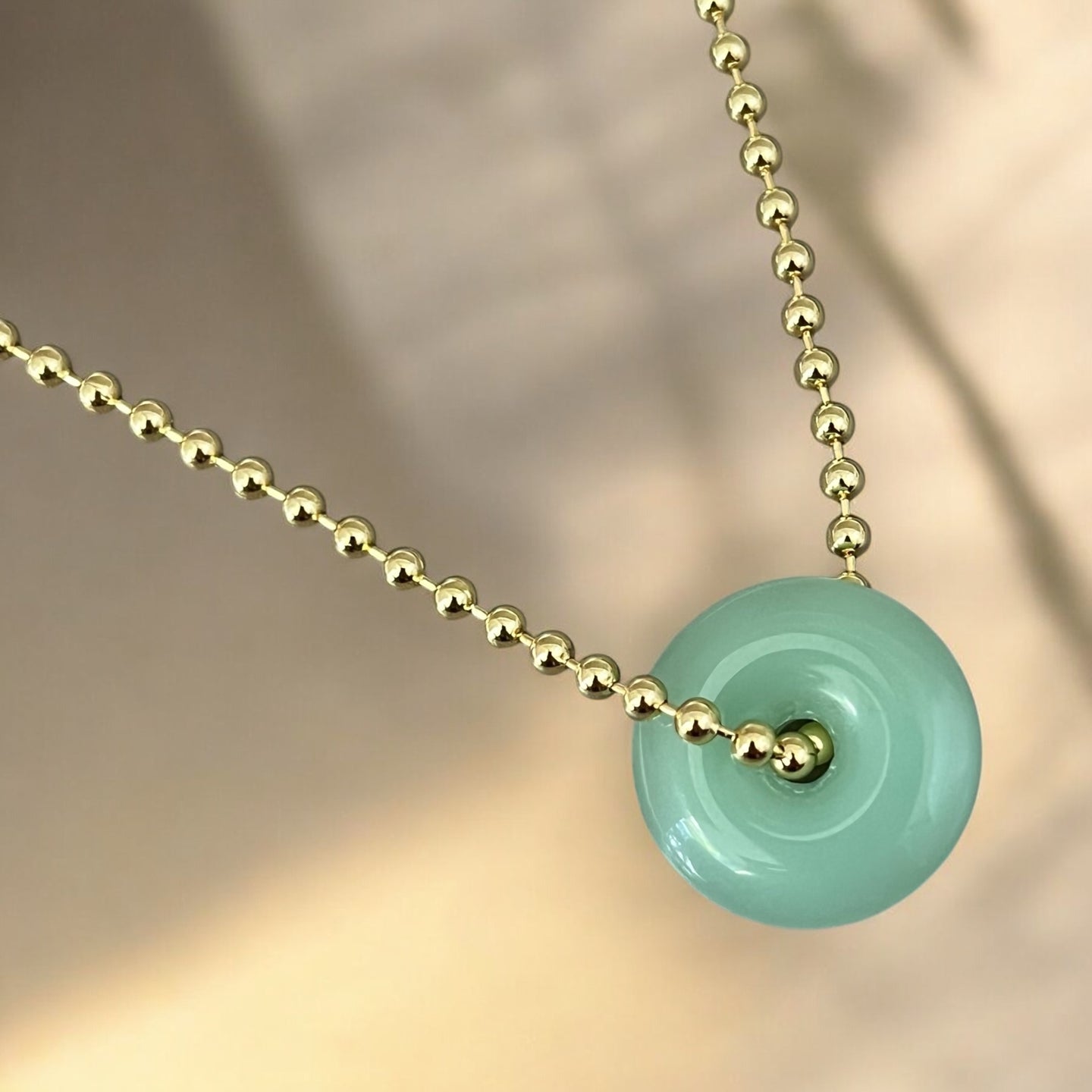 Mint Jade Disc Necklace