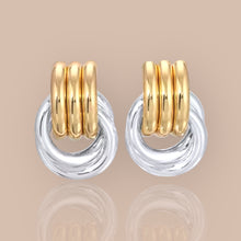 Load image into Gallery viewer, Two Tone Open Circle Earrings
