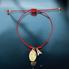 Load image into Gallery viewer, A Symbol of Divine Protection and Personal Power — Virgin &amp; Initial Red Cord Bracelet - Georgina Nicol
