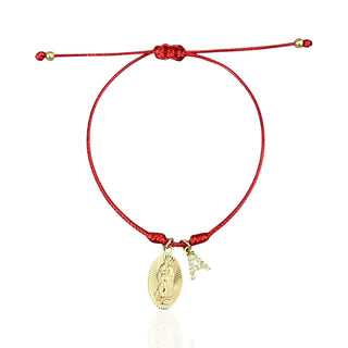 A Symbol of Divine Protection and Personal Power — Virgin & Initial Red Cord Bracelet - Georgina Nicol