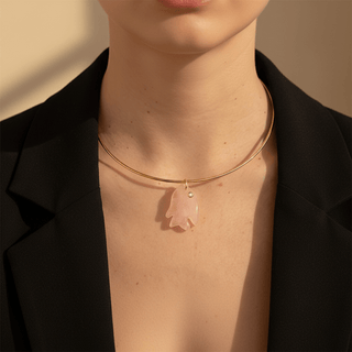Abundance, Love & Healing Rose Quartz Fish Choker - Georgina Nicol