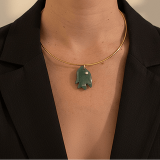 Abundance, Luck & Growth Aventurine Fish Choker - Georgina Nicol