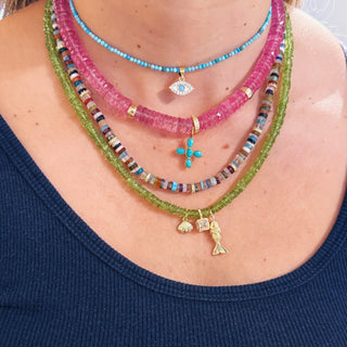 Abundance, Vitality & Positive Energy Peridot Ocean Charms Necklace - Georgina Nicol