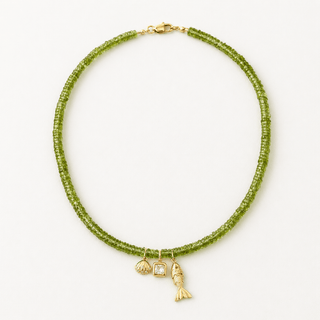 Abundance, Vitality & Positive Energy Peridot Ocean Charms Necklace - Georgina Nicol