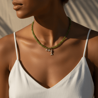 Abundance, Vitality & Positive Energy Peridot Ocean Charms Necklace - Georgina Nicol