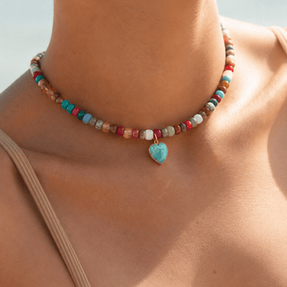 Allegra Turquoise Heart Necklace - Georgina Nicol