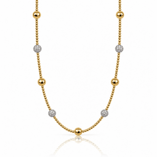 Amalia CZ Beaded Necklace Clear - Georgina Nicol