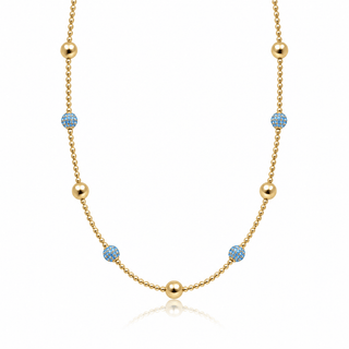 Amalia CZ Beaded Necklace Light Blue - Georgina Nicol