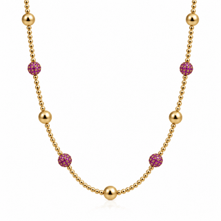 Amalia CZ Beaded Necklace Ruby - Georgina Nicol