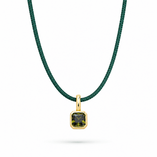 August Peridot CZ Birthstone Cord Necklace - Georgina Nicol