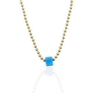 Balance and Luck Turquoise Cube Necklace - Georgina Nicol