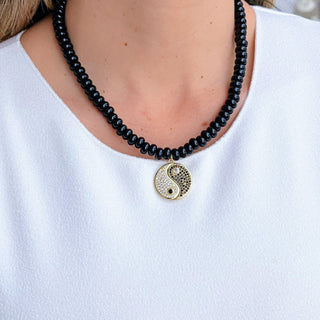 Balance, Harmony & Protection - Yin Yang Black Bead Necklace - Georgina Nicol