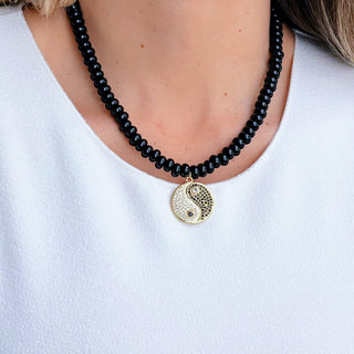 Balance, Harmony & Protection - Yin Yang Black Bead Necklace - Georgina Nicol