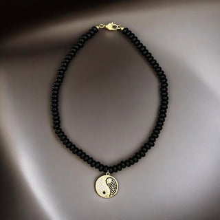 Balance, Harmony & Protection - Yin Yang Black Bead Necklace - Georgina Nicol
