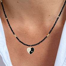 Load image into Gallery viewer, Balance &amp; Strength – Yin Yang Heart Black Spinel Necklace - Georgina Nicol
